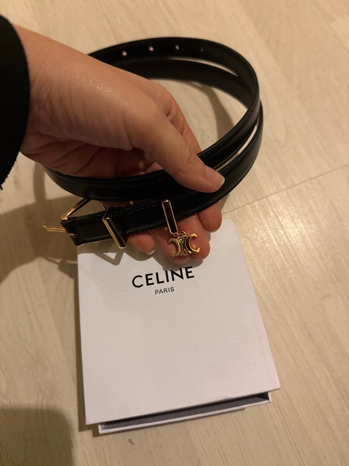 Celine charm Altın Tokalı Deri Kadın Kemer - Görsel 2