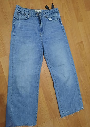 Kadın Mavi Pastel Renkli Midi Boy Denim Jean