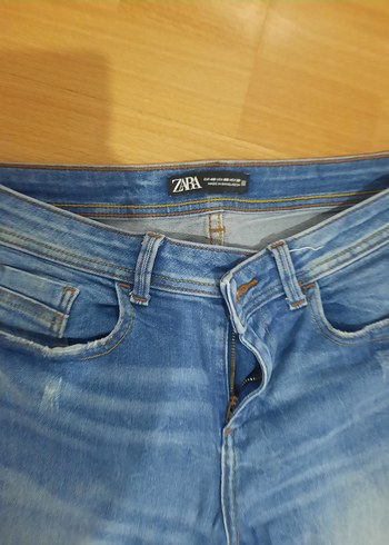 Zara Mavi Midi Boy Kadın Denim Pantolon
