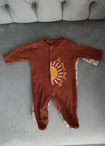Yenidoğan Beden kahverengi Renk 3lü Bebek tulum