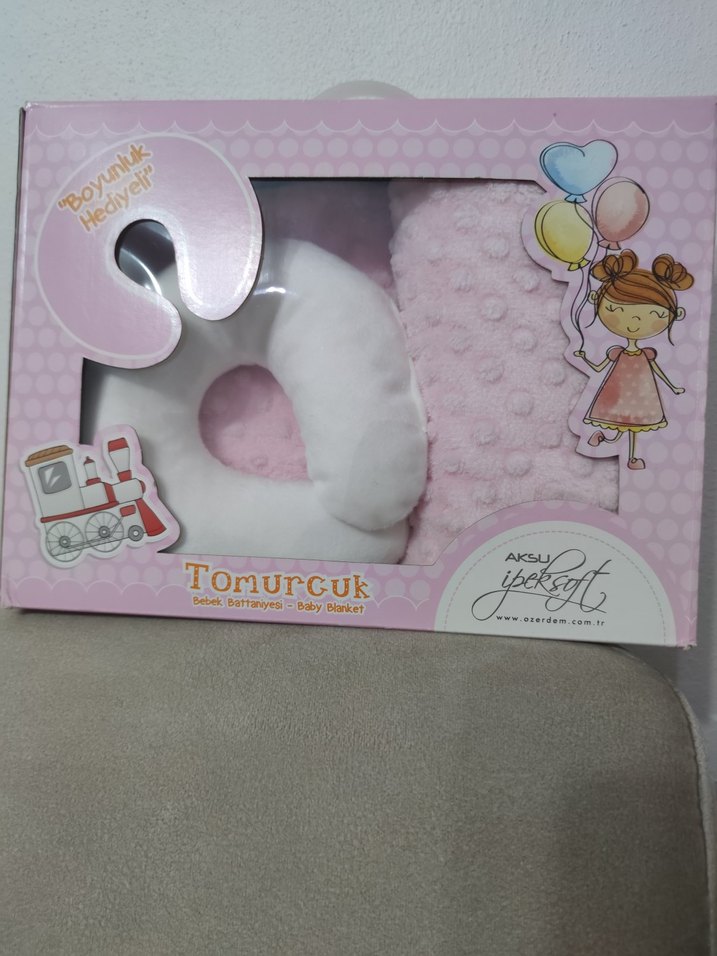 Tomurcuk Bebek Battaniyesi ve Boyun Yastığı Seti - Görsel 2