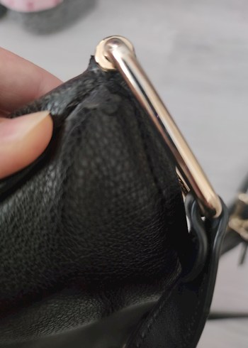 Siyah AnneKlein Yılan Desenli Deri Kadın Çanta - Görsel 9