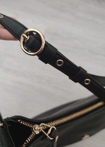 Siyah AnneKlein Yılan Desenli Deri Kadın Çanta - Görsel 7