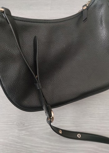 Siyah AnneKlein Yılan Desenli Deri Kadın Çanta - Görsel 5