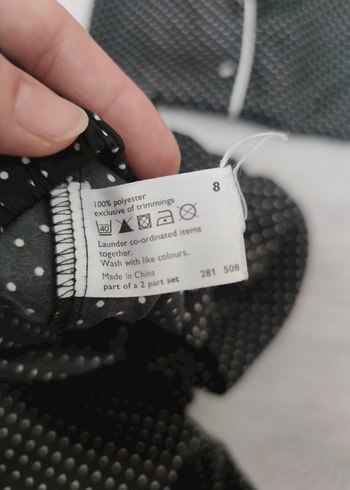 Siyah satenPuantiyeli Uzun Kollu Midi Pijama Takımı - Görsel 7