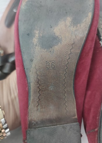 Kahverengi Süet Kadın Botları Tokalı Dolgu Topuk - Görsel 9