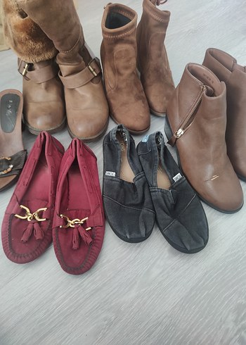 Kahverengi Süet Kadın Botları Tokalı Dolgu Topuk - Görsel 2