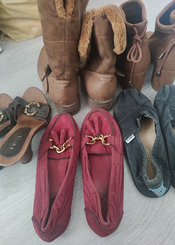 Kahverengi Süet Kadın Botları Tokalı Dolgu Topuk - Görsel 3