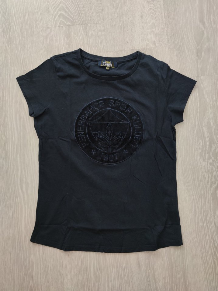 Fenerbahçe Lacivert feneryum Kadın süet Baskılı  Tişört - Görsel 2