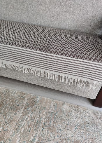 Kahverengi ve Gri Zebra Desenli Koltuk Örtüsü - Görsel 4