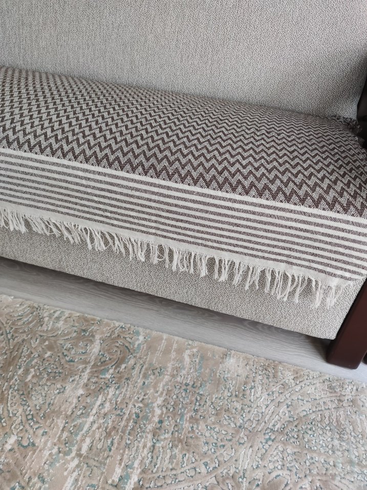 Kahverengi ve Gri Zebra Desenli Koltuk Örtüsü - Görsel 4