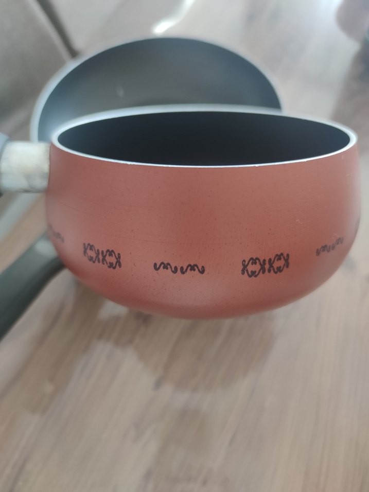 Kahverengi Teflon Kaplama Tencere ve Tava Seti - Görsel 4