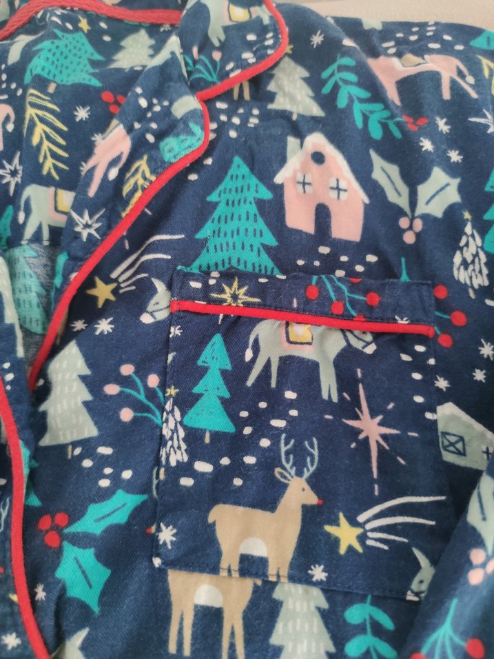 Bohem Çok Renkli  yılbaşı desenleriyle Kadın Pijama Takımı - Görsel 5