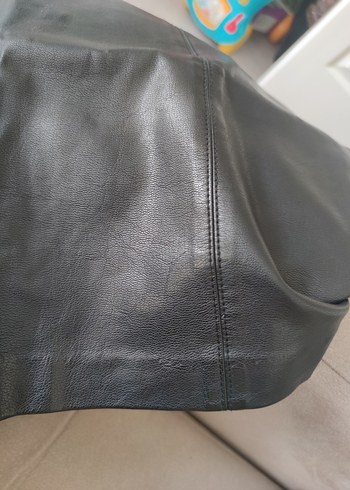 New Look Siyah Deri Midi Mini Etek