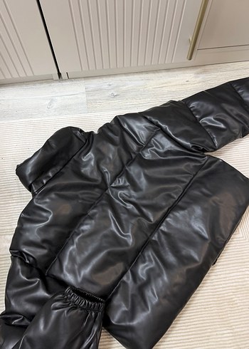 Fermuarlı Siyah Deri Kadın Kışlık Ceket - Görsel 3