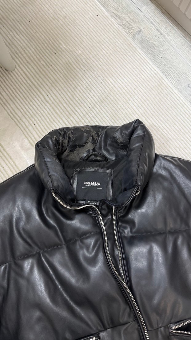 Fermuarlı Siyah Deri Kadın Kışlık Ceket - Görsel 2