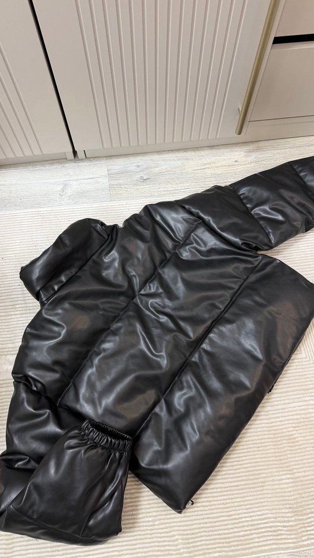 Fermuarlı Siyah Deri Kadın Kışlık Ceket - Görsel 3