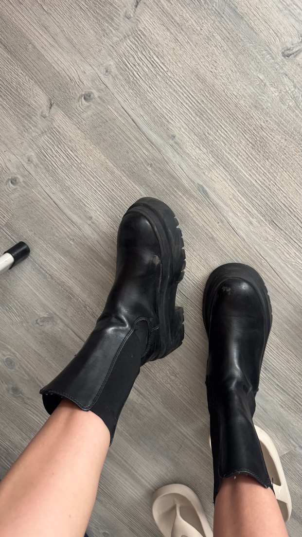 Siyah Platform Topuklu Kadın Bot - Görsel 2