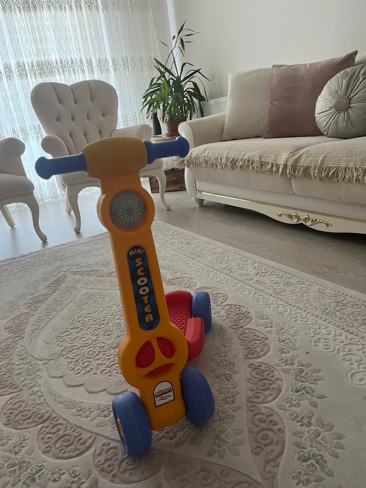 Renkli Sarı Çocuk Scooterı - Görsel 2