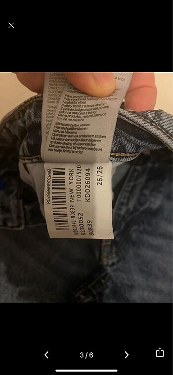 26 Beden Mavi jeans kot pantolon 26/26