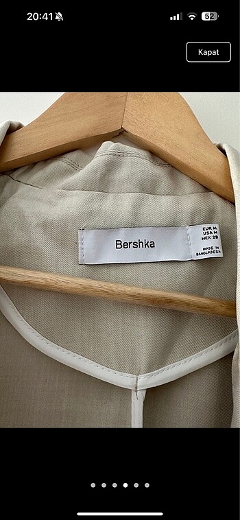 m Beden ten rengi Renk Bershka blazer ceket yazlık
