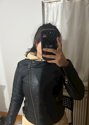 Siyah deri ceket - Görsel 2