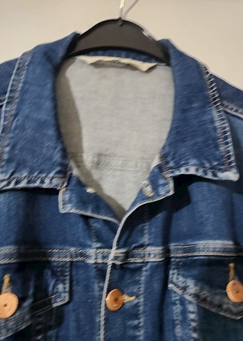 44 Beden mavi Renk Düğmeli Mavi Denim Ceket