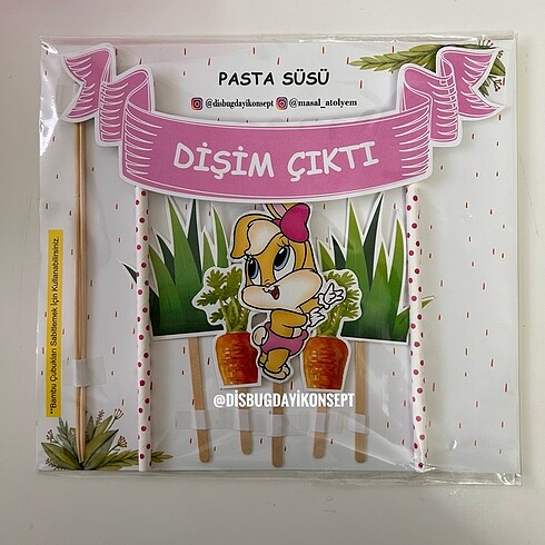 Beden pembe tavşan diş buğdayı set