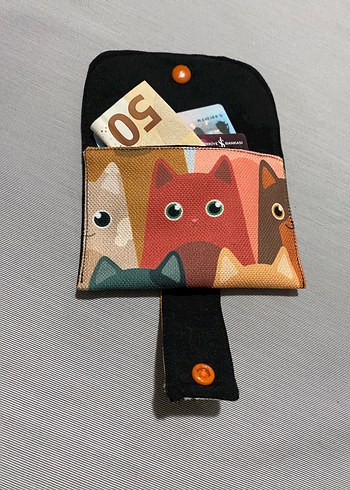 Renkli Pop Art Desenli Kadın Cüzdanı - Görsel 6