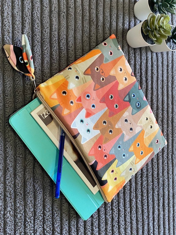 Renkli Desenli Fermuarlı tablet kılıfı - Görsel 3