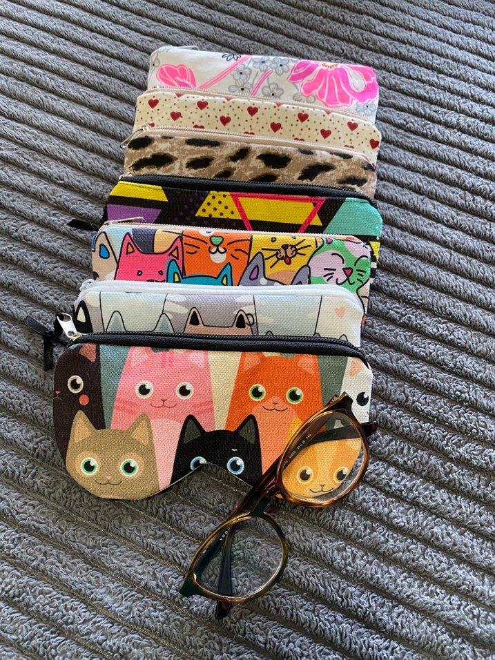 Renkli Kedi Desenli Gözlük Kılıfları - Görsel 2