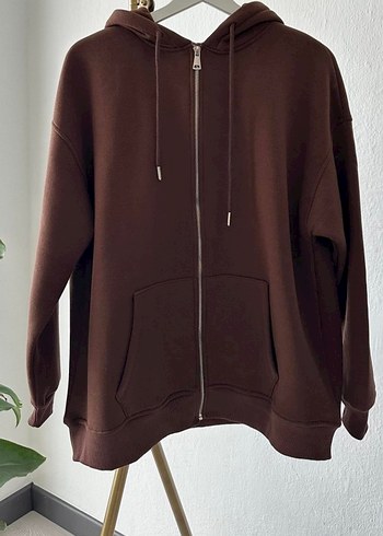 Kadın Kahverengi Fermuarlı Sweatshirt