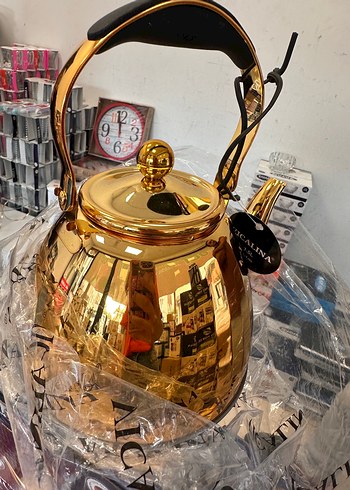  Beden Diger Parlak Altın Çaydanlık