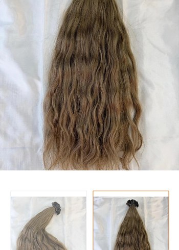 200 adet kumral ton kaynak saç 65 cm - Görsel 2
