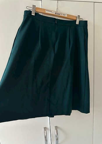 Yeşil Pilili Midi Kadın Etek - Görsel 9