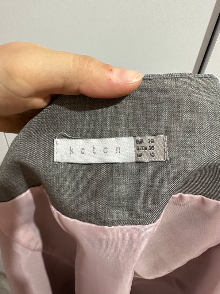 Gri Midi Kalem Etek, Kemerli, Ofis Stili - Görsel 5