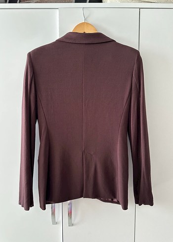 Bordo Düğmeli Kadın Blazer Ceket - Görsel 8