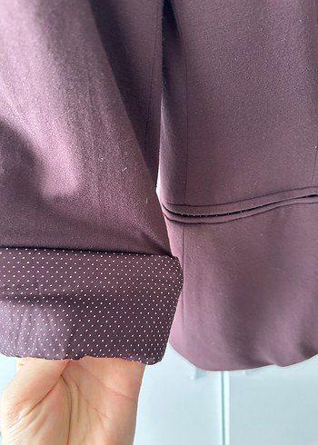 Bordo Düğmeli Kadın Blazer Ceket - Görsel 2