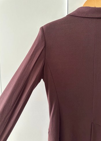 Bordo Düğmeli Kadın Blazer Ceket - Görsel 13