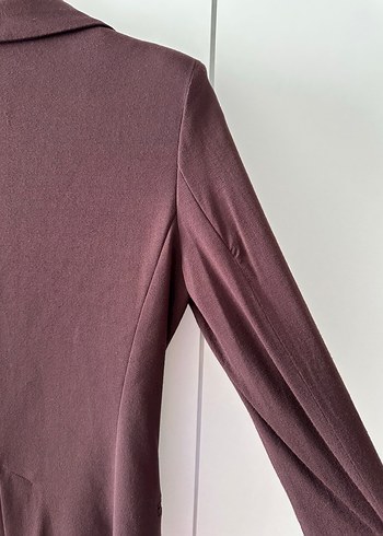 Bordo Düğmeli Kadın Blazer Ceket - Görsel 9