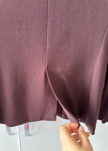 Bordo Düğmeli Kadın Blazer Ceket - Görsel 7