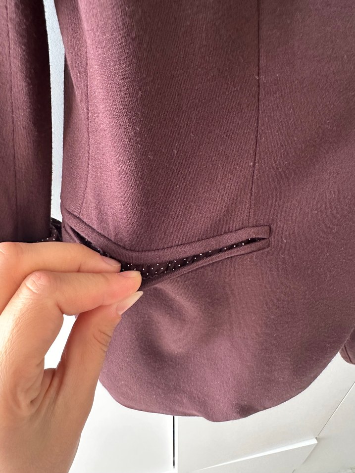 Bordo Düğmeli Kadın Blazer Ceket - Görsel 3