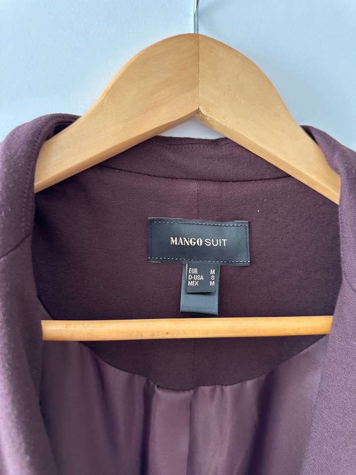 Bordo Düğmeli Kadın Blazer Ceket - Görsel 4