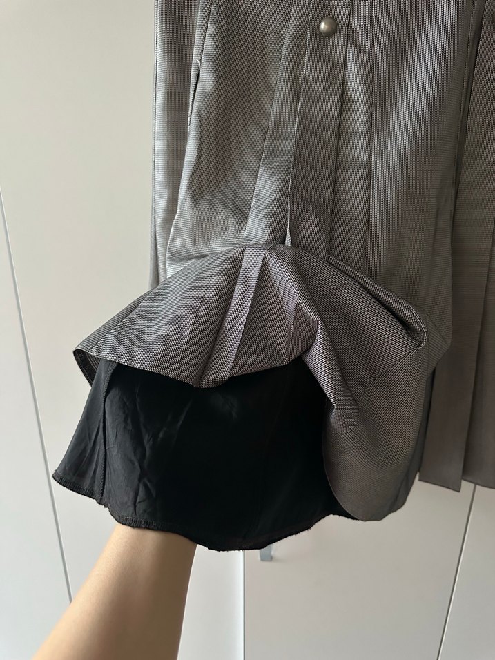 Düğmeli Gri Midi Kadın Etek - Görsel 2