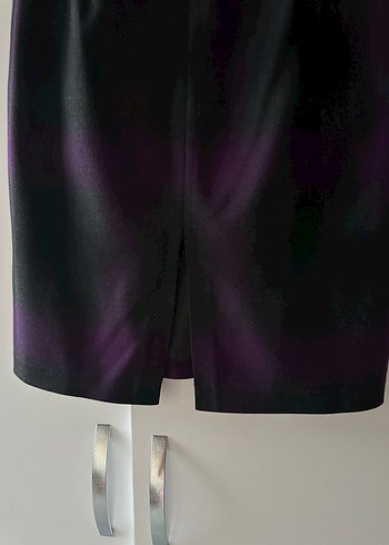 Mor Kuşaklı Midi Kalem Etek - Görsel 5