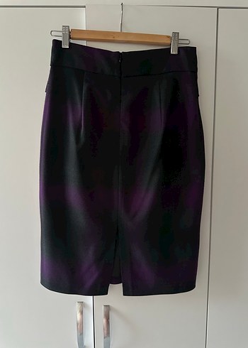 Mor Kuşaklı Midi Kalem Etek - Görsel 4