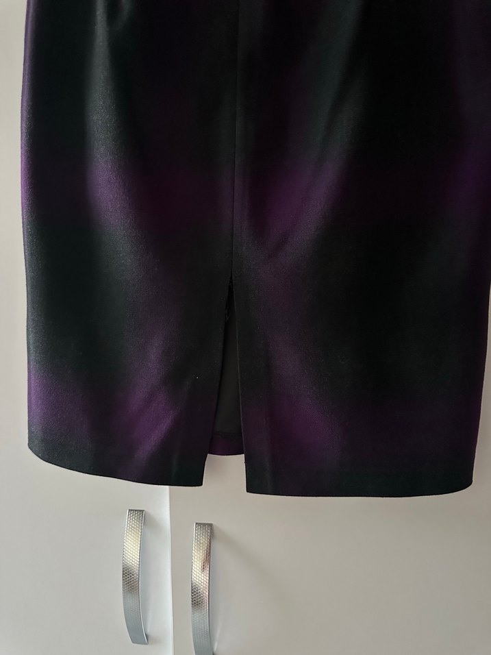 Mor Kuşaklı Midi Kalem Etek - Görsel 5