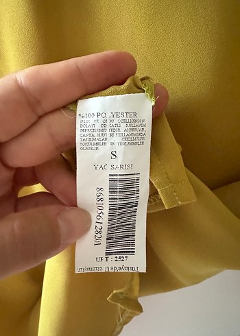 Sarı V Yaka Kadın Bluz - Görsel 5