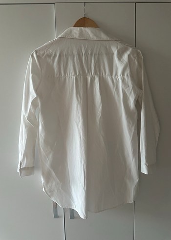 Nakışlı Beyaz Keten Gömlek - Görsel 6