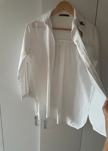 Nakışlı Beyaz Keten Gömlek - Görsel 5